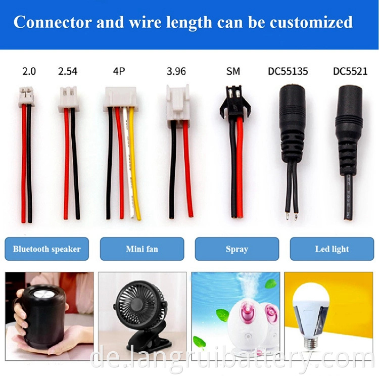 Bis zertifizierte zylindrische 18650 3,7 V 1200 mAh Lithiumbatterie für LED -Licht